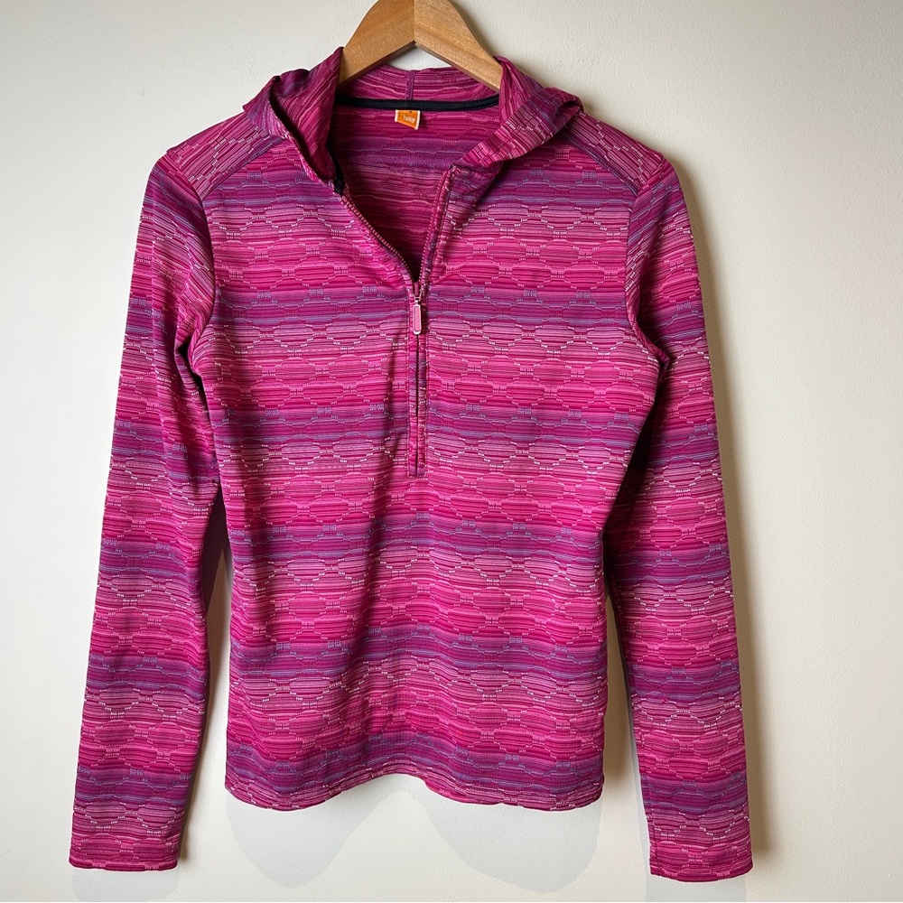 Lucy Athleisure Women’s Pink Half-Zip Hooded Performance Sweater Size M